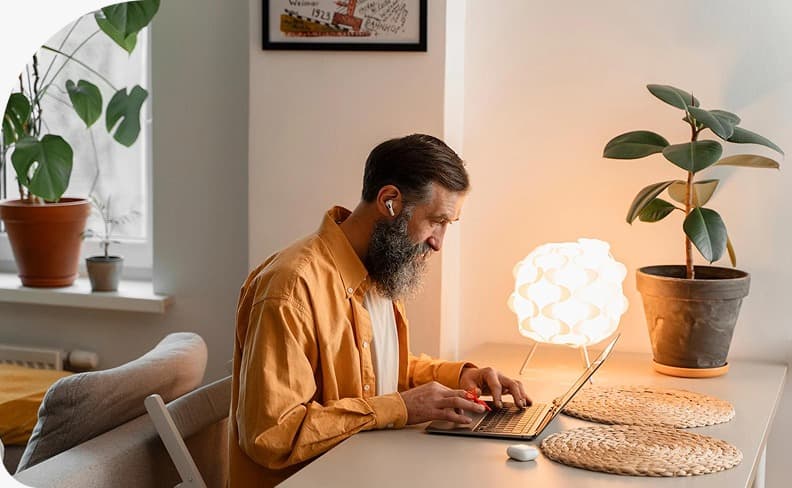 Professional working at desk